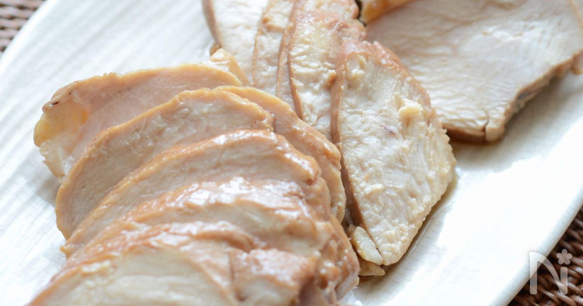 【鶏むね肉のポン酢煮】冷やし中華風のタレが絶品☆お肉しっとり