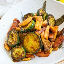 ズッキーニとエリンギのカレー粉炒め
