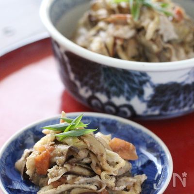 夏バテ対策！茄子と油揚げと豚のレンジ蒸し　梅山椒和え