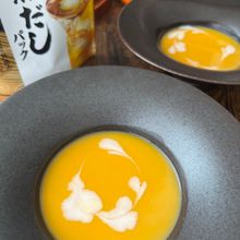 レンジで簡単!和食、洋食両方合う【かぼちゃの出汁ポタージュ】