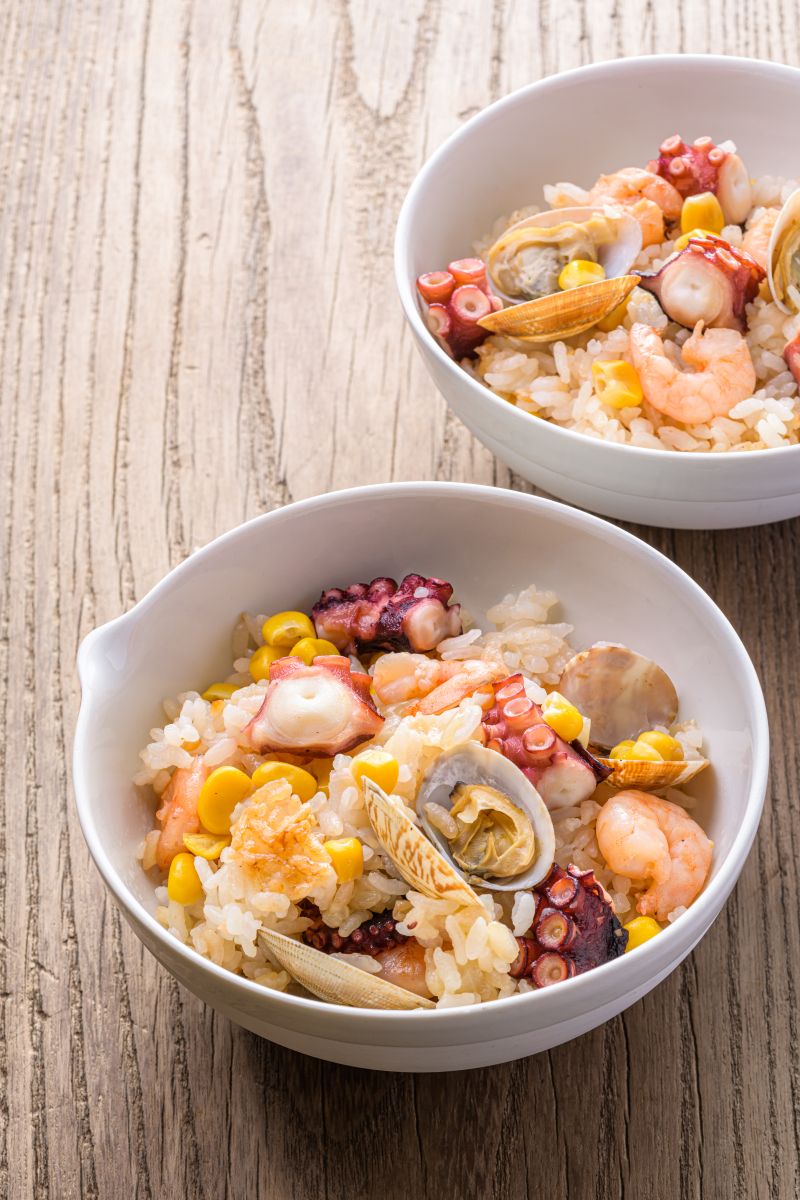 Ocean Friendly Cuisine シーフード　料理　レシピ　洋書 海老のシーフードお好み焼き by ☆横恋慕☆ 【クックパッド