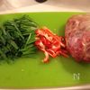 ニラと豚肉の醤油麹炒めの工程1