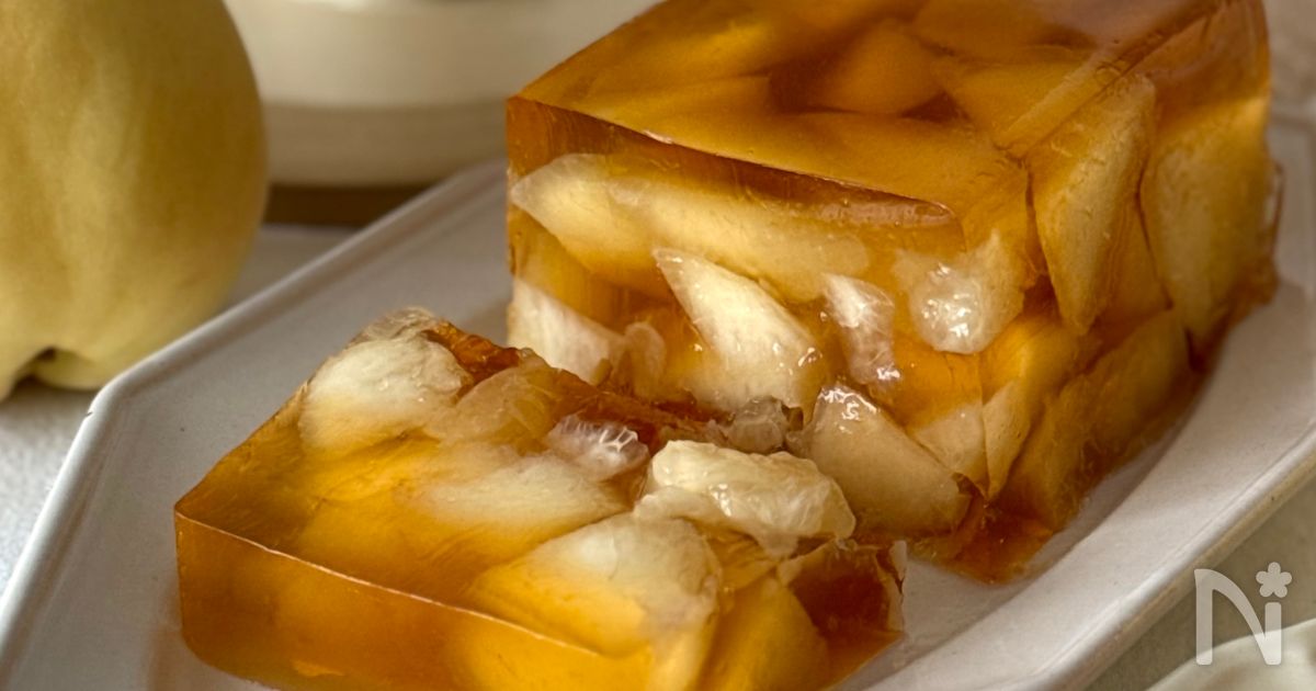 【材料4つ】混ぜるだけ簡単！桃とほうじ茶のゼリーテリーヌ