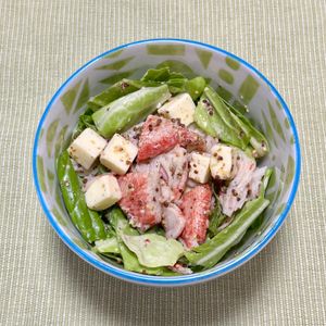 キャピタンの作ってみた!投稿(濃厚チーズカニカマサラダ♪至高のご褒美ソース♡)