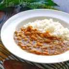 包丁不要レンジで簡単！大豆とコーンのチキンカレー