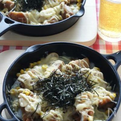 余ったお餅で照り焼きチキン餅ピザ