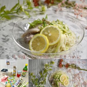 クラ蔵の作ってみた!投稿(ごま油香るぶっかけ！【ネギ塩レモンの豚しゃぶそうめん】)