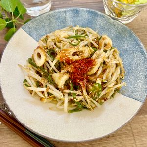 のりのり🐾🎀🤍の作ってみた!投稿(【ちくわピーマンもやしのおかかごま醤油】ご飯がすすむ簡単副菜)