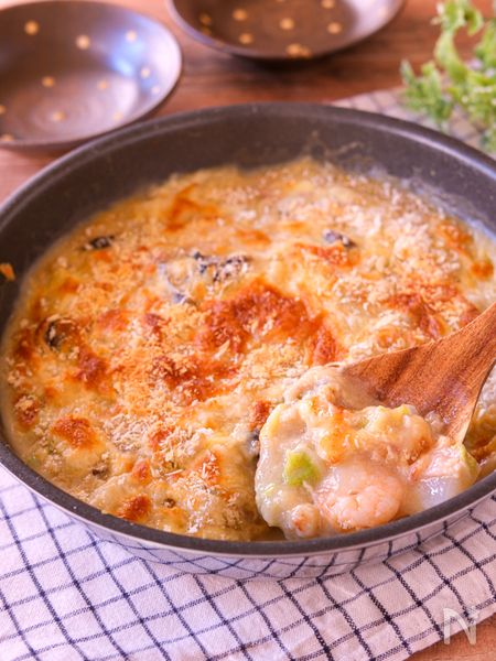 えびと白菜の和風豆乳グラタン