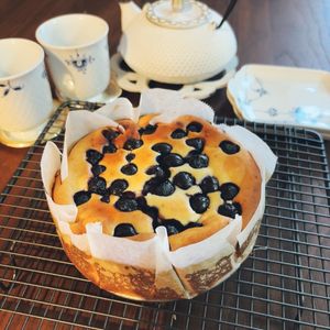 よしりんの作ってみた!投稿(ブルーベリーのベイクドチーズケーキ（グルテンフリー）)