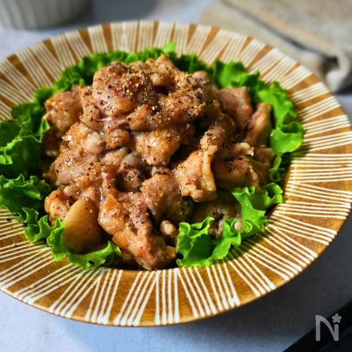 15分で完成♪豚こま肉のにんにくバター醤油炒め