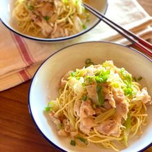 男子が喜ぶ！豚バラねぎ塩焼きそば