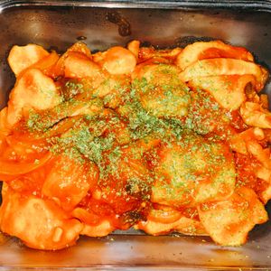 ゆうきちの作ってみた!投稿(ワンパン15分！【鶏むね肉のガーリックトマト煮】)