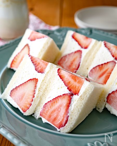 クリームが決め手♡自慢のいちごのサンドイッチ