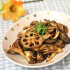 パッパッともう一品♪レンコンと舞茸のカレー炒め