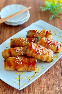 シャキホク♩長芋と大葉の肉巻き
