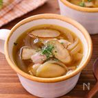 【ごぼうとベーコンの洋風スープ】ごぼうの風味がおいしい！