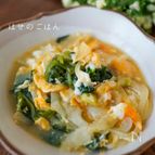 レンジで簡単♪『ほうれん草と玉ねぎの卵とじ♪』