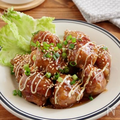 コロンと可愛い♪豚こま甘酢マヨボール