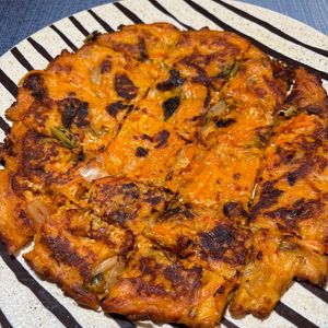 楽ラク手抜キッチン🐶🐾の作ってみた!投稿(【豆腐キムチチヂミ】10分 腸活食材たっぷり)