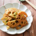 フライパンで簡単♪レンコンのカレー粉炒め