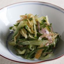 胡麻油薫る茗荷と胡瓜のぴりり山椒和え