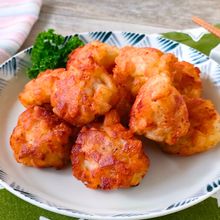 揚げず簡単おつまみ！【えびはんぺんの鹿の子揚げ風】