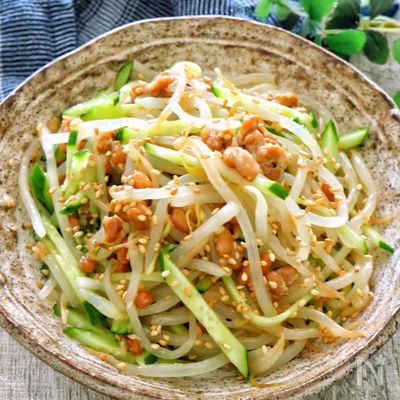 食べて痩せる!もやし納豆のナムル♩火を使わない!ダイエットに