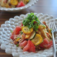 飲めるパスタ✨【夏野菜の塩麹冷製パスタ】
