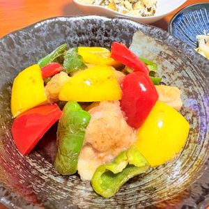 かさやの作ってみた!投稿(【焼いてかけるだけ】鶏ももピーマンのつゆだく南蛮)