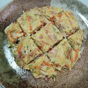M＊Pの作ってみた!投稿(おからで満足♪【ベーコン野菜チヂミ】)