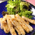 豚ロース肉で作る♪スティック唐揚げ風
