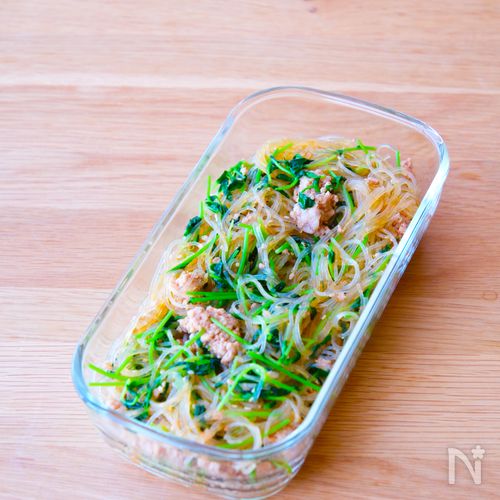 レンジで簡単♪豆苗のチャプチェ【週末の作りおきおかず】