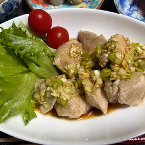 ゆっこの作ってみた!投稿(しっとり柔らか♪痩せるおかず！【つるんと茹で鶏の香味だれ】)
