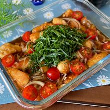 さっぱりダレでご飯がすすむ!「トマトとささみの南蛮漬け」