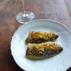 鯵のガーリックパン粉焼き