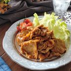 簡単10分☆豚こまのハンバーグ炒め。