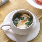 【さば缶の落とし卵スープ 】1缶から2品♪