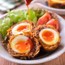 【褒められスコッチエッグ】幸せな味！簡単デミソース♪