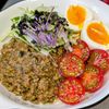 まゆのの作ってみた!投稿(きのこたっぷりで腸活にも♩カレー風味ジャージャー麺)