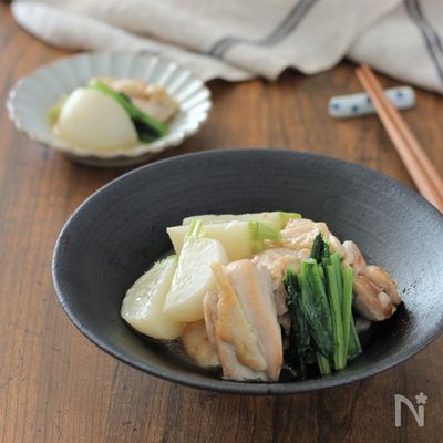 鶏とかぶの塩にんにく煮【下味冷凍レシピ】