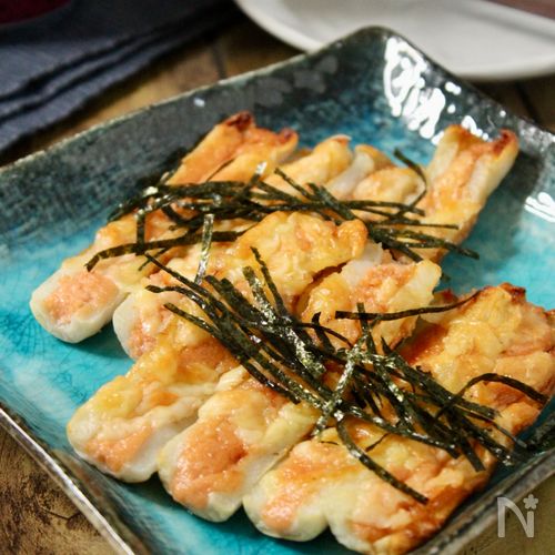 爆速おつまみ！ちくわの明太マヨチーズ焼き