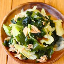 レンジで5分!【キャベツとわかめのツナぽんサラダ】材料4つ♩