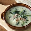 ご飯は凍ったまま!レンジで簡単ベーコンとほうれん草のリゾット