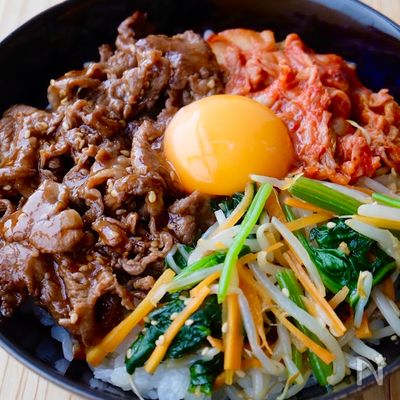 【絶品ビビンバ丼】お家で簡単に作れる!ボリューム満点!