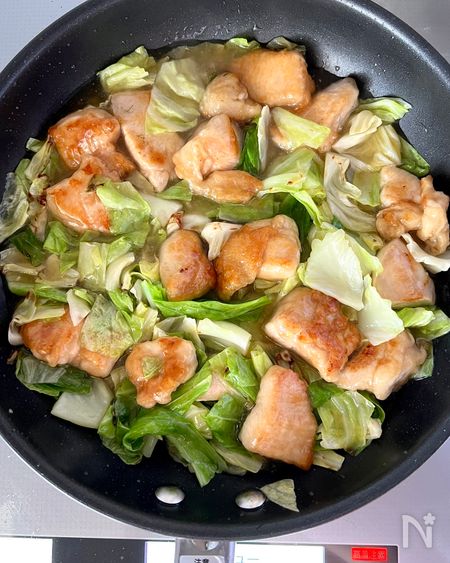 鶏キャベツうま塩とろみ炒め工程3