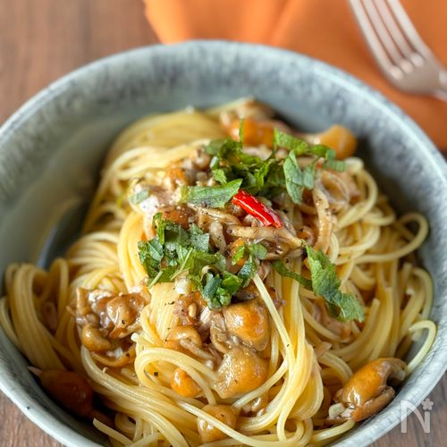 とろっと旨みが絡む!ツナとなめこの和風アーリオオーリオパスタ