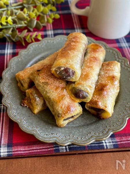 ライスペーパーでカリもちっ！トースターで簡単「チョコパイ」