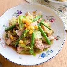 【豚肉と季節野菜のオイスターソース炒め】ワンパンで出来る！