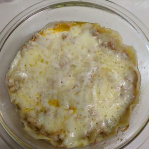 たりおの作ってみた!投稿(レンジで簡単！豚ひき肉と餃子の皮でラザニア風)